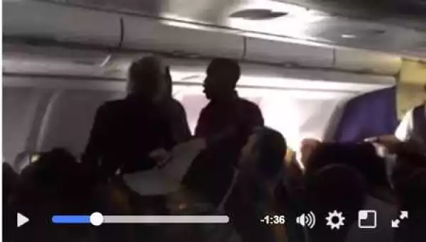 Drama as Two Nigerian Men Disgrace Themselves by Fighting Inside Plane on Air